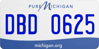 MI license plate DBD0625