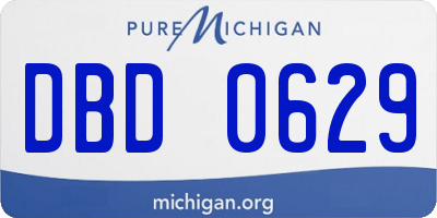 MI license plate DBD0629