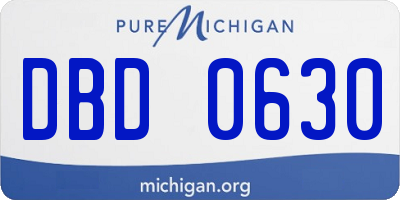MI license plate DBD0630