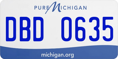 MI license plate DBD0635