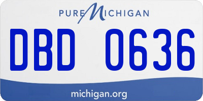 MI license plate DBD0636