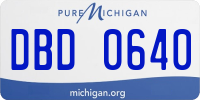 MI license plate DBD0640