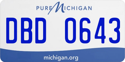 MI license plate DBD0643