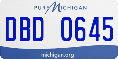 MI license plate DBD0645