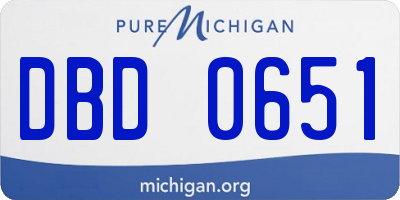 MI license plate DBD0651