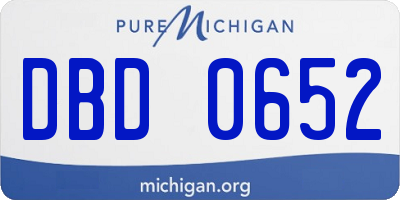 MI license plate DBD0652