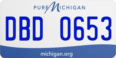 MI license plate DBD0653