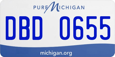 MI license plate DBD0655