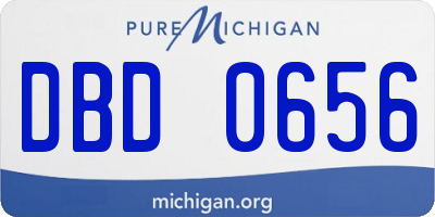 MI license plate DBD0656