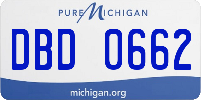 MI license plate DBD0662