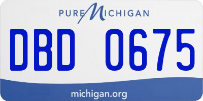 MI license plate DBD0675