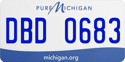 MI license plate DBD0683