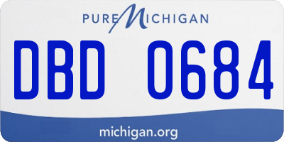 MI license plate DBD0684