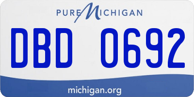 MI license plate DBD0692