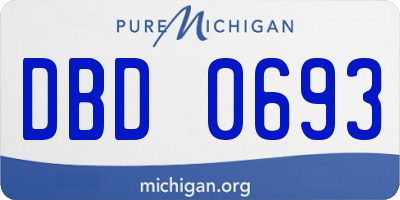 MI license plate DBD0693