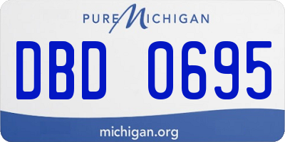 MI license plate DBD0695