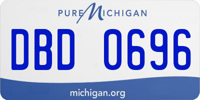 MI license plate DBD0696