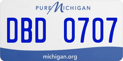 MI license plate DBD0707