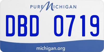 MI license plate DBD0719