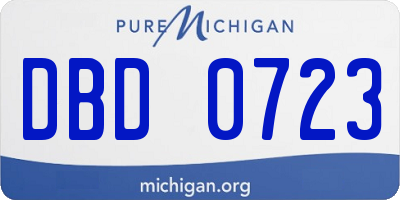 MI license plate DBD0723