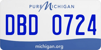MI license plate DBD0724