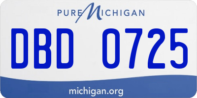 MI license plate DBD0725