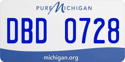 MI license plate DBD0728