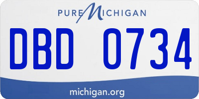 MI license plate DBD0734