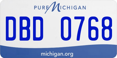 MI license plate DBD0768