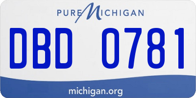 MI license plate DBD0781