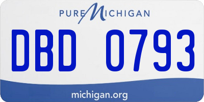 MI license plate DBD0793