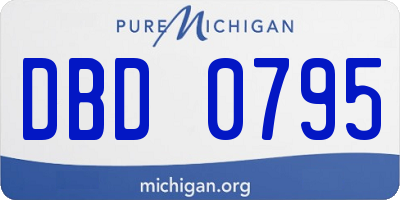 MI license plate DBD0795