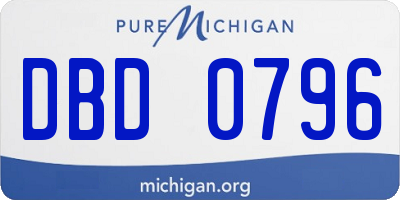 MI license plate DBD0796