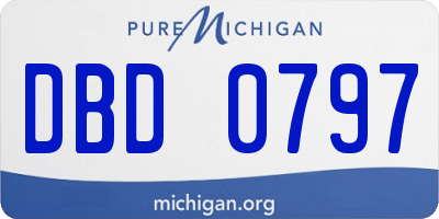 MI license plate DBD0797