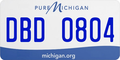 MI license plate DBD0804