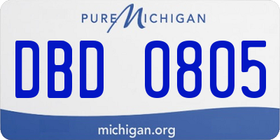 MI license plate DBD0805