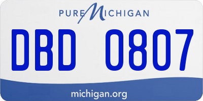 MI license plate DBD0807