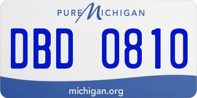 MI license plate DBD0810