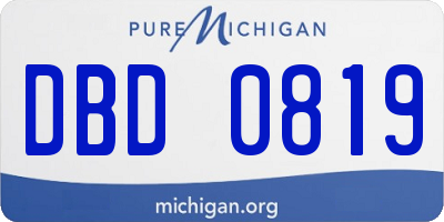 MI license plate DBD0819