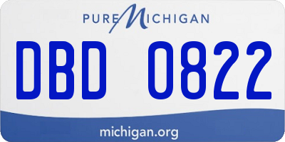 MI license plate DBD0822