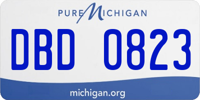 MI license plate DBD0823