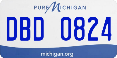 MI license plate DBD0824