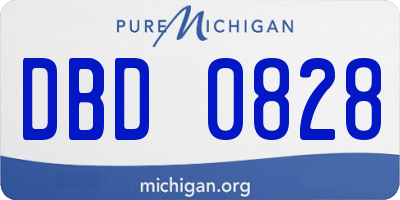MI license plate DBD0828