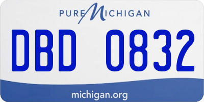 MI license plate DBD0832