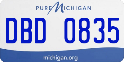 MI license plate DBD0835