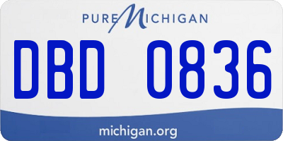 MI license plate DBD0836