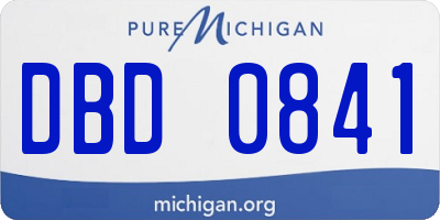 MI license plate DBD0841