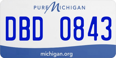 MI license plate DBD0843