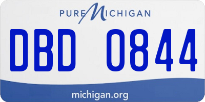 MI license plate DBD0844