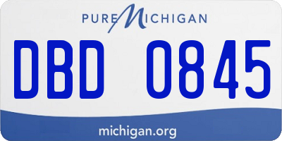 MI license plate DBD0845